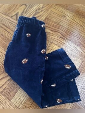 Classic Prep - Navy Corduroy Pants with Football Embroidery